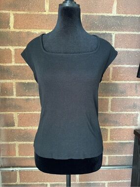 MELROSE AND MARKET Classic Black Square-Neck Women's Top